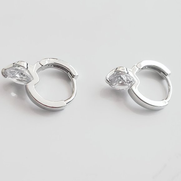 Silver Huggie Hoop Earrings - Picture 1 of 1